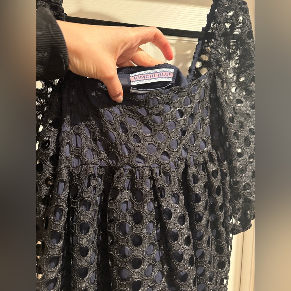 Kimchi Blue Urban Outfitters Black Eyelet Overlay Dress - Picture 5 of 7